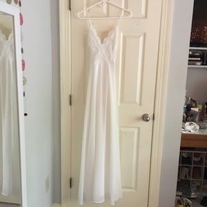 White Lulus Crochet Prom Dress